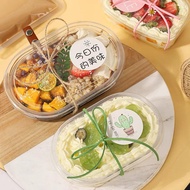10pcs 500ML Acylic Oval Plastic Dessert Cups With Lids Reusable Cupcake Container Clear Dessert Box