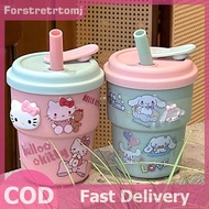 forstretrtomj Cute Hello Kitty Straw Cup 420ML Large Capacity Plastic Coffee Cup Fashion Cartoon San