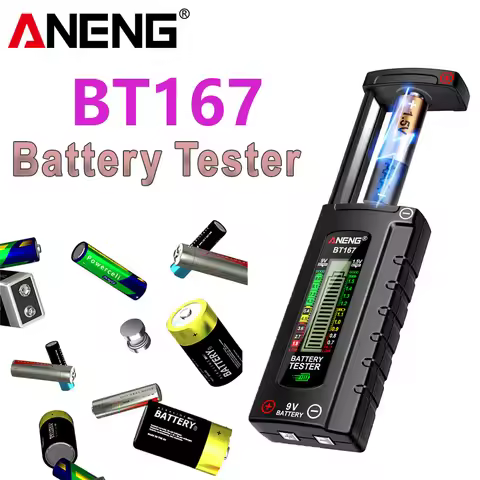 ANENG BT167 Battery Tester LCD Display C AA AAA D 9V 1.5V Universal Button Cell Detector Volt Test C
