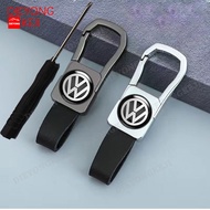 VW Logo Car Key Chain Leather Keychain Alloy Metal Keyring Key Holder for Volkswagen Passat Vento Be