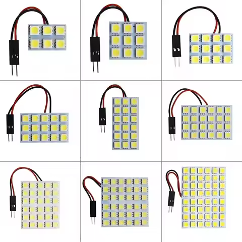 T10 Festoon 6/12/15/24/36/48 SMD 5050 LED Auto Panel light Warm Cool White BA9S 12V W5W C5W Car Read