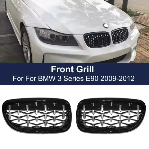 Diamond Meteor Racing Grill For BMW E90 E91 3 Series 2009-2012 Car Front Bumper Hood Kidney Grille G