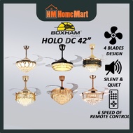 BOXHAM HOLO 42" DC Motor Remote Chandelier Ceiling Fan (5 Years Warranty)