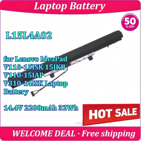 New L15L4A02 for Lenovo IdeaPad V110-15ISK 15IKB V110-15IAP V310-14ISK Laptop Battery 14.4V 2200mAh 