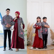 SET BAJU COUPLE MUSLIM KOMBINASI BATIK MODERN TERBARU 2023 / COUPLE MUSLIM KELUARGA / COUPLE BATIK KELUARGA / DRESS BATIK / KEMEJA / DRESS ANAK