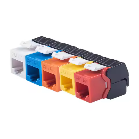 Linkwylan RJ45 Keystone Jack Cat5e Cat6 6A Multi Colors Toolless UTP To LSA Network Modules Tool-Fre
