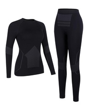CHARMO Womens Long Johns Thermal Sets Seamless Long Sleeve Base Layer for Winter Ski Wear 2 Piece Se