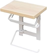 Yamazen RPH-TW (WN/MWH) Toilet Paper Holder with Shelf (Smartphone Stand/Interior) Twin, Stain-resis