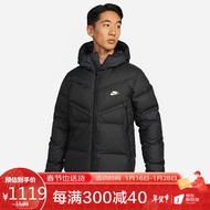 耐克NIKE 男子 羽绒服短款连帽 FLD HD 外套 DV1132-010黑色XL码