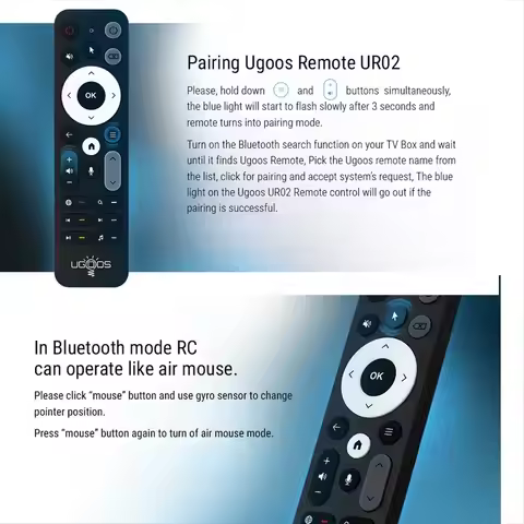 【DISCOUNT】UR02 Bluetooth Voice Remote Control Replacement for UGOOS AM8 PRO AM6B AM6 PLUS X4 X4Q Cub