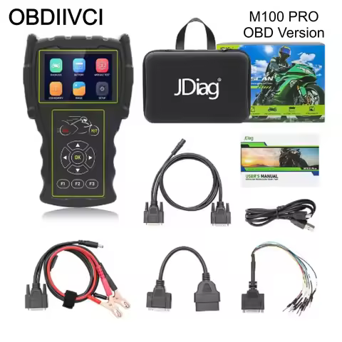 Newest Universal Motorcycle Diagnostic Tool JDiag M100 Pro 2in1 12V Battery Tester OBD2 Professional