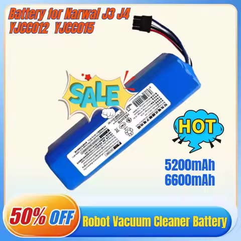 New 14.4V/14.8V 5200mAh 6600mAh Rechargeable Li-ion Battery for Narwal J3 J4 YJCC012 YJCC015 Robot V