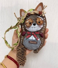 小浣熊豆莢掛件