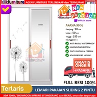 PROMO Lemari Pakaian Besi Pintu SLIDING Anti Rayap Banjir AKASIA 90