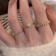 Gold rhinestone ring set / ring set