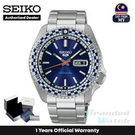 [Official Warranty] Seiko SRPK65K1 Men's Seiko 5 Sport Petrol Blue Checker Flag Special Edition Stainless Steel Watch