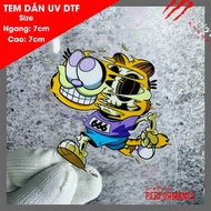 YELLOW CAT WEARING SHIRT 666 sticker (Hot sale) UV DTF MATERIAL