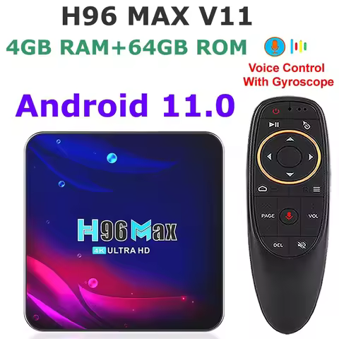 Android 11 TV BOX H96 Max V11 4G RAM 64G ROM RK3318 2.4G/5G Dual Wifi 3D 4K HDR Ultra HD Set Top Box