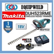 MAKITA 18V DUH523RME CORDLESS HEDGE TRIMMER SET + BL1840B 4.0AH BATTERY X2 +DC18RC CHARGER DUH523RFE