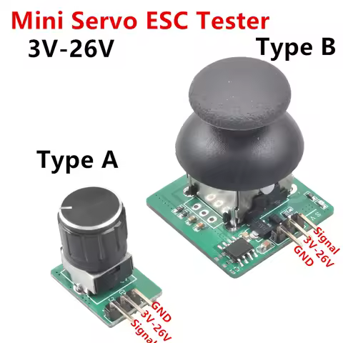 Mini DC 2.6V-26V 1-6S Battery Servo ESC Tester Integrated Step-down Circuit DIY Steering Gear Speed