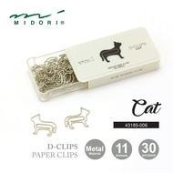 Midori 43185-006 D-Clips Paper Clips - Cat - Box of 30