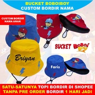 Children's Bucket Hat Rope Bo boi boy Custom Embroidery Children's Name Bucket BoBoiBoy