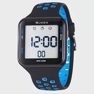 JAGA(捷卡)科技時尚運動型電子錶-M1179C-AE(黑藍)