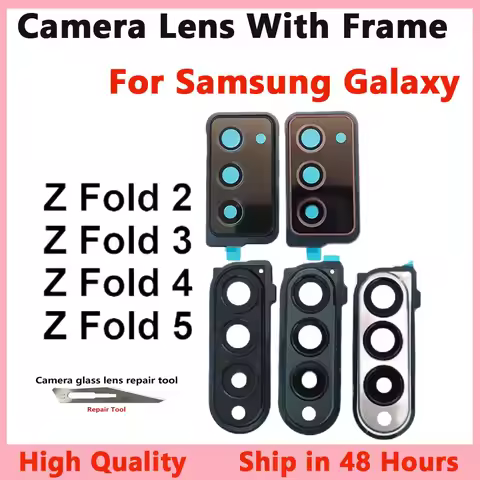 Back Camera Lens With Frame For Samsung Galaxy Z Fold 2 3 4 5 Fold2 Fold3 Fold4 Fold5 Rear Replaceme