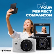 KiTBEEZ KP-2 75MP Digital Camera 5K Video & 18X Zoom 180° Flip Selfie Screen 1200mAh AF Autofocus Pe