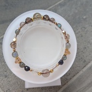 黑金超七×茶晶設計款 天然水晶設計【7-9mm】