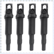 (JHWU) 4Pcs 5970.64 Black Ignition Coil for C3 C4 Grand C5 DS3 DS4 1.4 1.6 MINI R55 R56 R57 R60