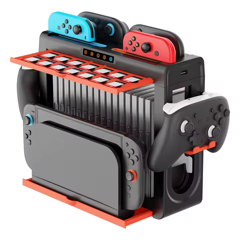 IPEGA Charging&Organizer Dock PG-SW2027 for Switch1/2 with 8 Joy-Con,Pro Controller and Game Storage