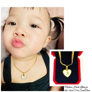 Stainless Necklace Gold SHELL Heart Letters for kids A to V 14inch/35cm SnakeChain for kids kids nec