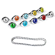 Akatsuki Ring Cosplay Anime Jewelry With Chain Ring Akatsuki Itachi Pain Orochimaru Men Women Access