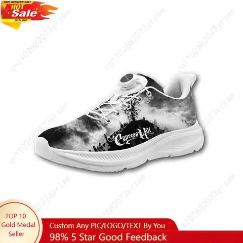 Cypress Hill Customized Men Women Laceless Rotating Button Walking Shoe Fashion Lightweight Sports S