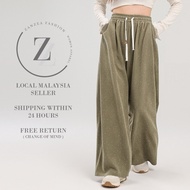 ZANZEA Women Casual Pants Sophie Corduroy Straight Cut Cotton Women Buggy Pants Seluar Perempuan [P3