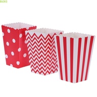 BUCKS Popcorn Boxes Stripe,Wave Pattern 11.5cm Height Paper Bag Foldable Disposable Printed Popcorn 