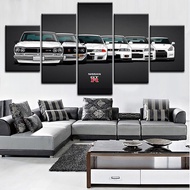 5 Pieces Canvas Painting Nissan Skyline GTR Car Poster Painting Wall Art Home Living Room Decor Unfr