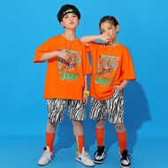 Children Street Dance Suit Boys Hip-Hop Costumes Girls Jazz Dance Costumes Catwalk Drum Shorts 12.30