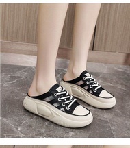 sandals slippers PLOVER真皮半拖鞋女最新款夏季外穿厚底一脚蹬包头凉拖鞋拖鞋