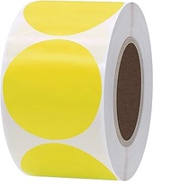 Pack of 500 Round Stickers, Yellow, 50 mm Self-Adhesive Marking Dots, Colour Coding Labels, Dot Stic