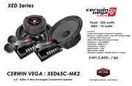 Cerwin Vega XED-65C MK2 Size 6.5 Inch XED Series 2-Way Packaged Component speaker ลำโพงรถยนต์ 6.5 นิ้ว 2 ทาง 4 โอมห์ มีฝาครอบหน้าลำโพง 2 ข้าง ทวีตเตอร์ 2 ข้าง พาสซีฟ 2 ข้าง ของแท้