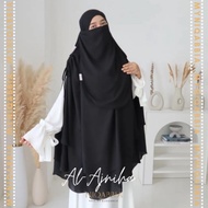 NIQABBIA AL-AJNIHA Extra Long Butterfly Khimar 2 Layers (Free Half Niqab)