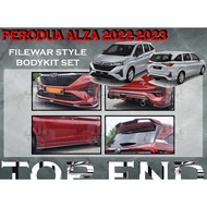 PERODUA ALZA 2022 FILEWAR BODYKIT BUMPER SKIRT LIP CAR BODYKIT FRONT SKIRT SIDE SKIRT REAR SKIRT SPOILER NEW ALZA