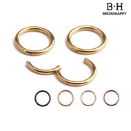 Broadhappy 1 Pc 16G 14G Hinged Segment Hoop Ring Stainless Steel Lip Nose Septum Piercing