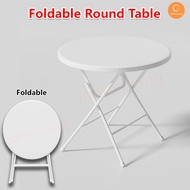 HDPE Foldable Round Table Folding Table Outdoor Indoor Portable Camping Picnic