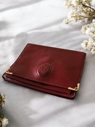 卡地亞 Les Must de Cartier 法國製真皮勃艮第酒紅手拿包