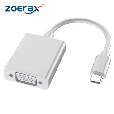 ZOERAX USB C to VGA Adapter Type-C to VGA Converter with iPhone 15 Pro/Max, MacBook Pro/Air , iPad P
