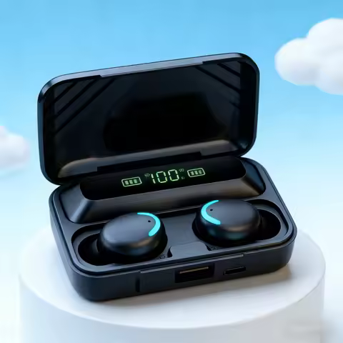 New F9 Bluetooth Headphones 9D Stereo High Bass Sport Earphones Handfree Touch Control Tws Wireless 