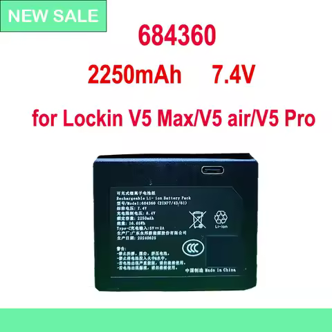 Newest Efficient Reliable 2250mAh 7.4V 684360 Battery for Lockin V5 Max/V5 air/V5 Pro